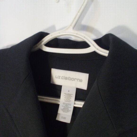 Liz Claiborne Blazer Jacket Women 6 Button Up Career Classic Dark Gray - Picture 10 of 15